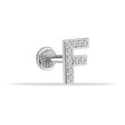 Dianora Piercing-14 Ayar Altın Taşlı Düz F Harfi Tragus Piercing-Tragus Piercing-3-Milagron.com