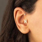 Dianora Piercing-14 Ayar Altın Taşlı Düz N Harfi Tragus Piercing-Tragus Piercing-4-Milagron.com