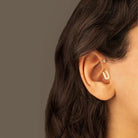 Dianora Piercing-14 Ayar Altın Taşlı Düz Ü Harfi Tragus Piercing-Tragus Piercing-2-Milagron.com