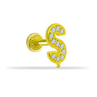Dianora Piercing-14 Ayar Altın Taşlı Düz ş Harfi Tragus Piercing-Taşlı Düz Harf Tragus Piercing-1-Milagron.com