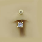 14 Ayar Altın Taşlı Göbek Piercing