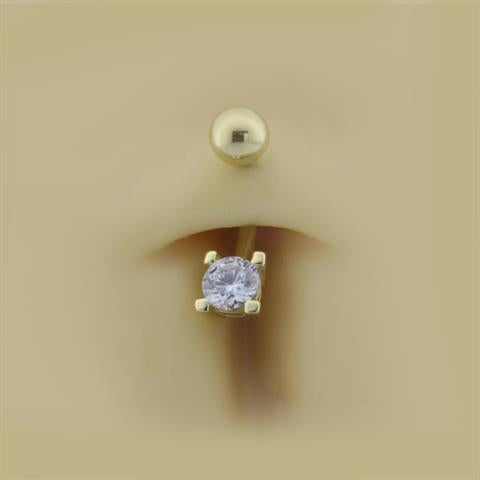 14 Ayar Altın Taşlı Göbek Piercing