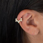 14 Ayar Altın Taşlı Göz Minimal Halka Piercing