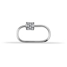 14 Ayar Altın Taşlı İnce Charm Kilidi Carabiner - 1