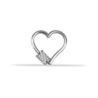 14 Ayar Altın Taşlı Kalp Charm Kilidi Carabiner