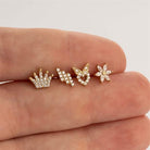 Dianora Piercing-14 Ayar Altın Taşlı Kalp Helix Kıkırdak Piercing-Helix Piercing-10-Milagron.com