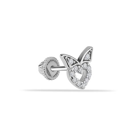 Dianora Piercing-14 Ayar Altın Taşlı Kalp Helix Kıkırdak Piercing-Helix Piercing-3-Milagron.com