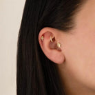 Dianora Piercing-14 Ayar Altın Taşlı Kalp Helix Kıkırdak Piercing-Helix Piercing-4-Milagron.com