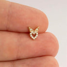 Dianora Piercing-14 Ayar Altın Taşlı Kalp Helix Kıkırdak Piercing-Helix Piercing-5-Milagron.com