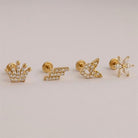 Dianora Piercing-14 Ayar Altın Taşlı Kalp Helix Kıkırdak Piercing-Helix Piercing-7-Milagron.com