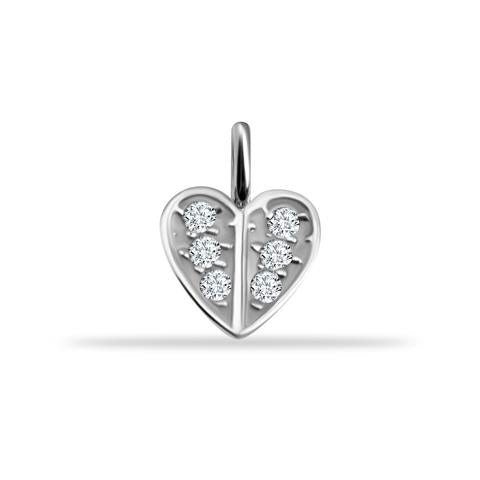 14 Ayar Altın Taşlı Kalp Motifli Minimal Charm