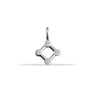 14 Ayar Altın Taşlı Kare Motifli Minimal Charm