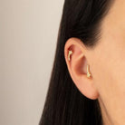 14 Ayar Altın Taşlı Kayan Yıldız Helix Kıkırdak Piercing