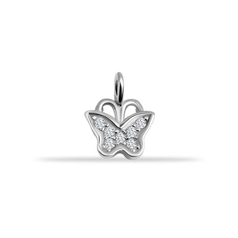 14 Ayar Altın Taşlı Kelebek Motifli Minimal Charm