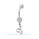 14 Ayar Altın Taşlı Kelebek Sallantılı Göbek Piercing - 2