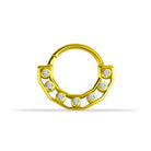 14 Ayar Altın Taşlı Köşeli Minimal Halka Piercing