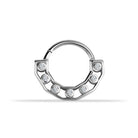 14 Ayar Altın Taşlı Köşeli Minimal Halka Piercing