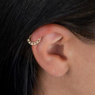 14 Ayar Altın Taşlı Köşeli Minimal Halka Piercing