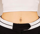 14 Ayar Altın Taşlı Kuş Sallantılı Göbek Piercing - 1