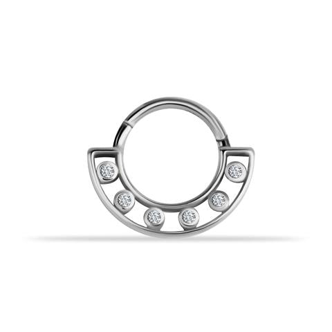 14 Ayar Altın Taşlı Minimal Halka Piercing