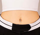 14 Ayar Altın Taşlı Sallantılı Gösterişli Göbek Piercing - 3