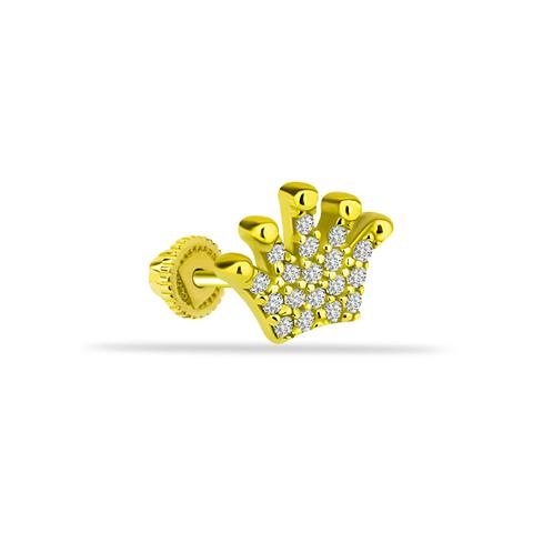 Dianora Piercing-14 Ayar Altın Taşlı Taç Helix Kıkırdak Piercing-Helix Piercing-1-Milagron.com