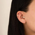 Dianora Piercing-14 Ayar Altın Taşlı Taç Helix Kıkırdak Piercing-Helix Piercing-4-Milagron.com