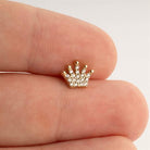 Dianora Piercing-14 Ayar Altın Taşlı Taç Helix Kıkırdak Piercing-Helix Piercing-5-Milagron.com