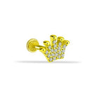 Dianora Piercing-14 Ayar Altın Taşlı Taç Tragus Piercing-Tragus Piercing-1-Milagron.com