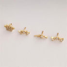 Dianora Piercing-14 Ayar Altın Taşlı Taç Tragus Piercing-Tragus Piercing-10-Milagron.com