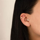 Dianora Piercing-14 Ayar Altın Taşlı Taç Tragus Piercing-Tragus Piercing-5-Milagron.com