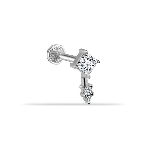 Dianora Piercing-14 Ayar Altın Taşlı Tragus Piercing-Tragus Piercing-3-Milagron.com