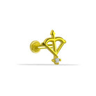 Dianora Piercing-14 Ayar Altın Taşlı Yay Minimal Tragus Piercing-Tragus Piercing-1-Milagron.com