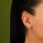 Dianora Piercing-14 Ayar Altın Taşlı Yay Minimal Tragus Piercing-Tragus Piercing-4-Milagron.com