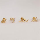 Dianora Piercing-14 Ayar Altın Taşlı Yusufçuk Helix Kıkırdak Piercing-Helix Piercing-7-Milagron.com