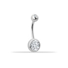 14 Ayar Altın Tek Taşlı Göbek Piercing