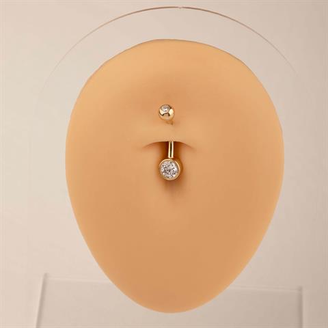14 Ayar Altın Tektaş Göbek Piercing