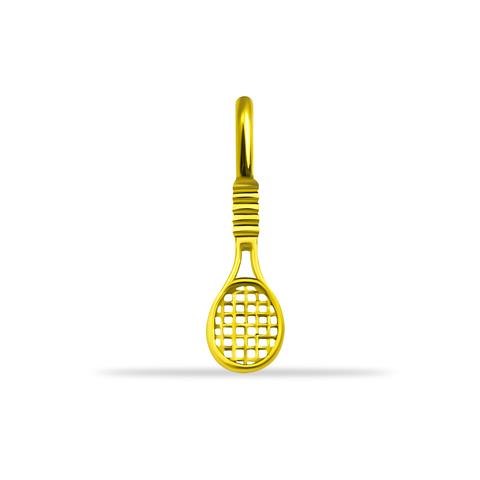 14 Ayar Altın Tenis Raketi Motifli Minimal Charm