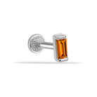 Dianora Piercing-14 Ayar Altın Turuncu Baget Taşlı Minimal Tragus Piercing-Renkli Taşlar Koleksiyonu-50-Milagron.com