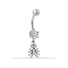 14 Ayar Altın Uğur Böceği Sallantılı Göbek Piercing - 3