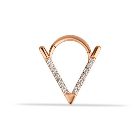 14 Ayar Altın V Minimal Halka Piercing