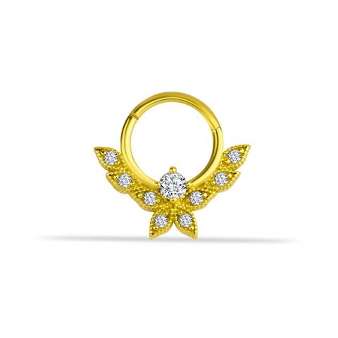 14 Ayar Altın Yaprak Minimal Halka Piercing