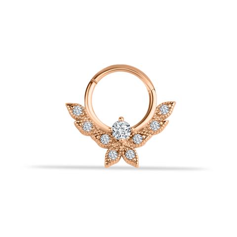 14 Ayar Altın Yaprak Minimal Halka Piercing
