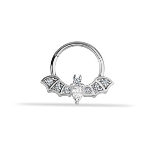 14 Ayar Altın Yarasa Motifli Minimal Halka Piercing