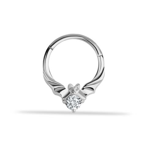14 Ayar Altın Yarasa Motifli Minimal Halka Piercing