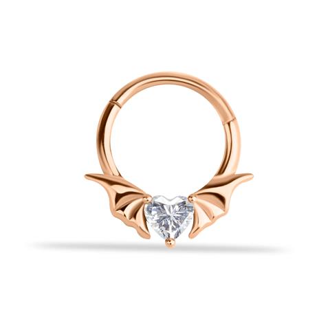 14 Ayar Altın Yarasa Motifli Minimal Halka Piercing