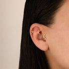 Dianora Piercing-14 Ayar Altın Yılan Motifli Minimal Helix/Kıkırdak Piercing-Helix Piercing-4-Milagron.com