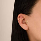 Dianora Piercing-14 Ayar Altın Yılan Motifli Minimal Tragus Piercing-Tragus Piercing-4-Milagron.com