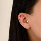 Dianora Piercing-14 Ayar Altın Yıldız Taşlı Helix Kıkırdak Piercing-Helix Piercing-4-Milagron.com