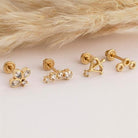 Dianora Piercing-14 Ayar Altın Yıldız Taşlı Helix Kıkırdak Piercing-Helix Piercing-6-Milagron.com